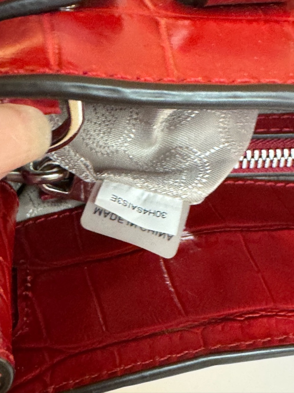 ❤️ MICHAEL KORS DILLON RED MEDIUM LEATHER CROCO EMBOSSED SATCHEL! - Picture 13 of 15